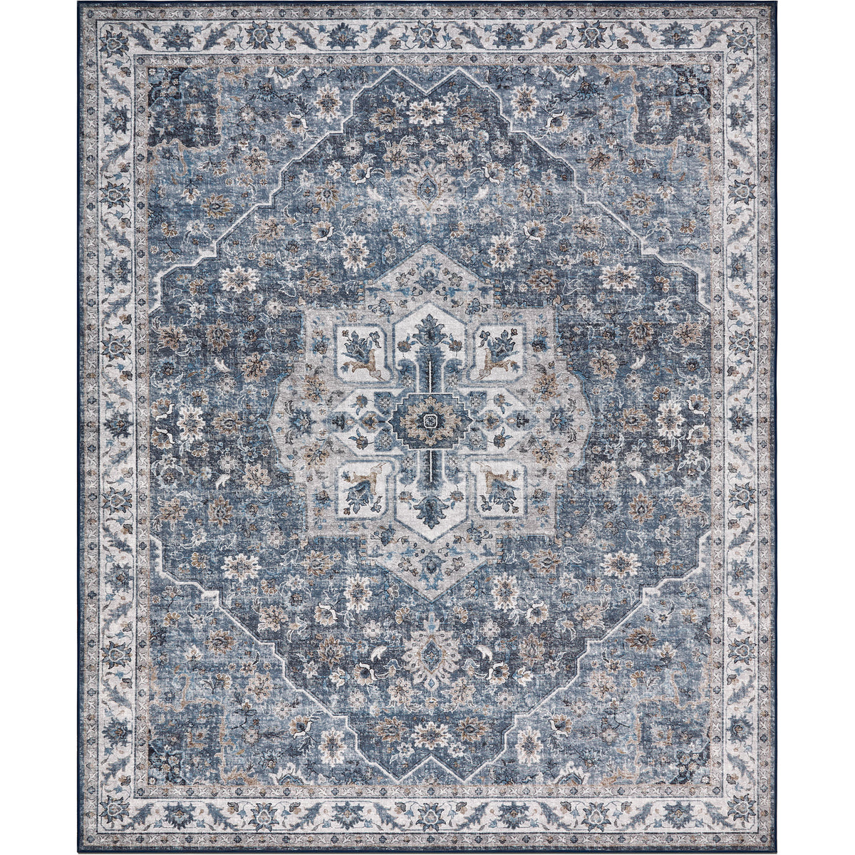 Amara - Indigo/Beige - Washable Rug – Tumble